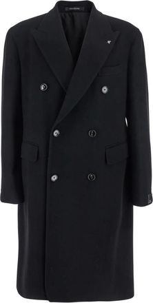 Tagliatore Londra Oversized Double-Breasted Jas - Heren - Mantel - Zwart - 2XL - Wol - Jassen