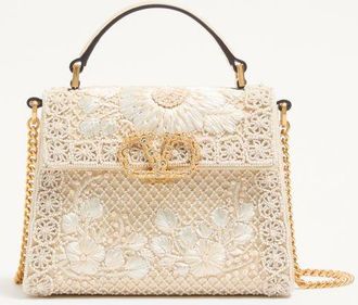 Valentino Garavani Valentino Garavani Mini Vsling Embroidered Handbag With Jewel Logo Wo