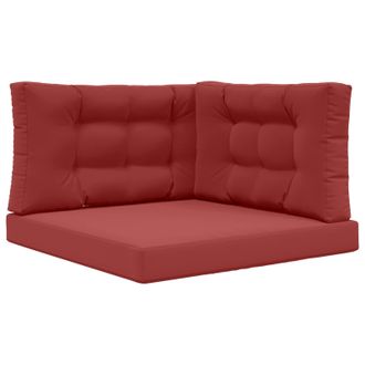 vidaXL Coj&iacute;n Para Sof&aacute; De Exterior 3 Pcs Rojo Vino Tinto Poli&eacute;ster Vidaxl