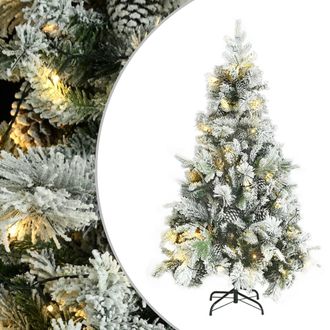vidaXL &Aacute;rbol De Navidad Con Nieve, Luces Led Y Pi&ntilde;as Pvc Y Pe 195 Cm Vidaxl