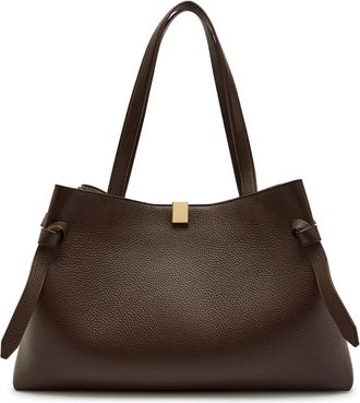 Yuzefi Gyoza Grained Leather Tote bag - Dark Brown - One Size