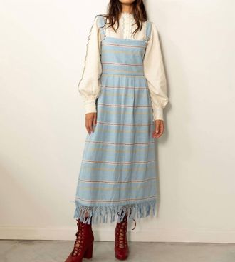 Carolina K Womens Kuna Fringe Dress In Cielo