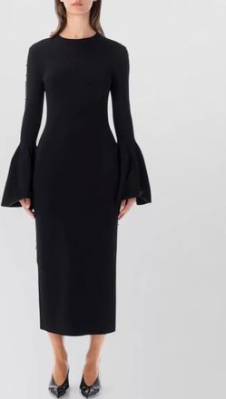 Stella McCartney compact knit bell sleeve midi dress