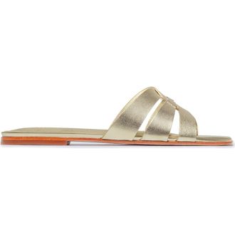 Bernardo Oxford Flat Sandal in Champagne at Nordstrom, Size 8.5