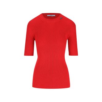 Prada Ribbed-knit Short-sleeve Sweater