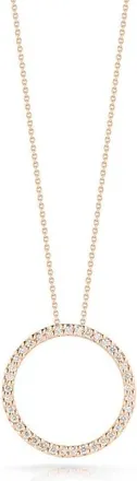 Roberto Coin 18K Rose Gold Tiny Treasures Medium Diamond Circle Necklace 001259AXCHX0