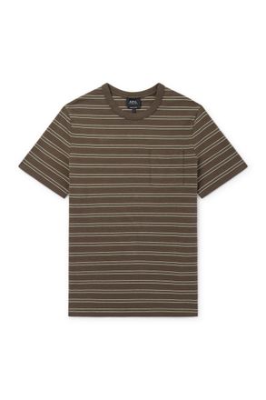 A.P.C. Logo-Embroidered Striped Organic and Recycled Cotton-Jersey T-Shirt
