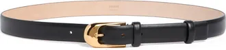 Khaite Dome Buckle Leather Belt in Black at Nordstrom, Size 100