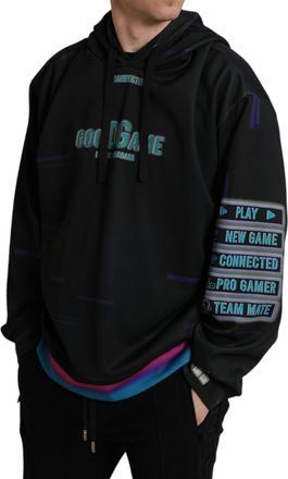 Dolce & Gabbana Logo-Graphic Print Hoodie - Black