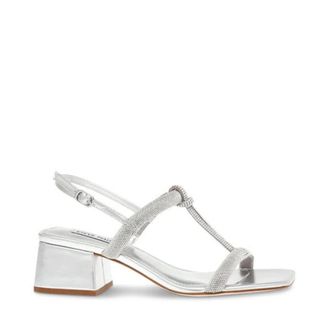 Steve Madden Sandalia de tac&oacute;n con strass - Shoes - Mujer - Gris - 38 1/2 EU