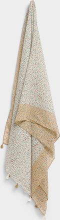Simons Womens Tassel-trim lightweight mini-flower scarf