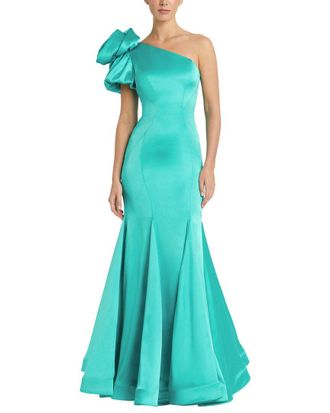 Mac Duggal Off The Shoulder Bustier Satin Mermaid Gown