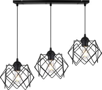 OEM L&aacute;mpara Colgante Stella 3 Pantallas Planas Negras E27