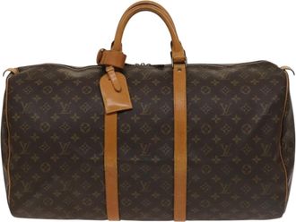Louis Vuitton Keepall 55 Brown Canvas Travel Bag (Pre-Owned)