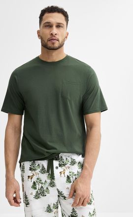 Cyberjammies Mens Patch-pocket solid lounge T-shirt