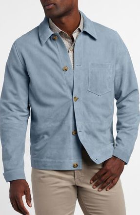 David Donahue City Suede Jacket in Cloud Blue at Nordstrom, Size Xx-Large