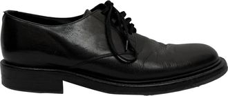 Saint Laurent Pre-owned Mens Lace-Up Derby Shoes in Black Leather - Size EU 41