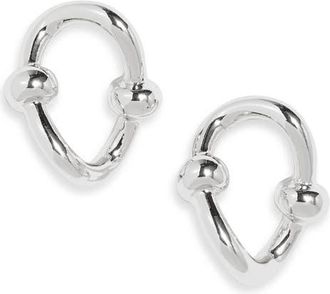 Open Edit Bead Accent Open Earrings in Silver at Nordstrom