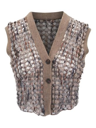 Brunello Cucinelli buttoned V-neck vest - Beige