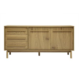 Miliboo Aparador Acabado Madera Roble 2 Puertas 3 Cajones L160 Cm Yseult