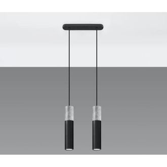 Wonderlamp L&aacute;mpara Colgante Nivoto Negro, 2 Luces