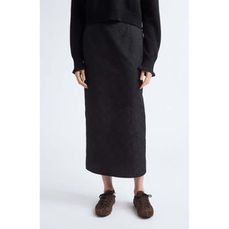 Cecilie Bahnsen Uka Cotton Blend Matelass&eacute; Skirt in Black at Nordstrom, Size 10