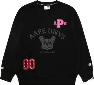 Aape By A Bathing Ape Sweater met grafische applicatie - Zwart
