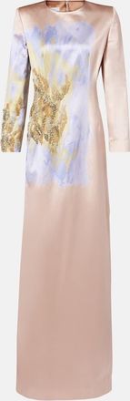 Dries Van Noten Sequined cotton and silk gown