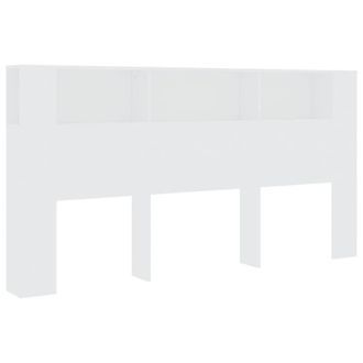 Berkfield Home Headboard Cabinet White 200x18.5x104.5 cm