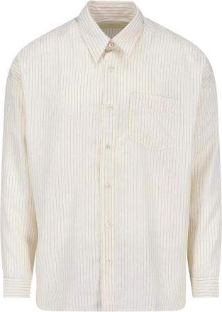 Sunflower Cream Striped Bowling Tencel Shirt