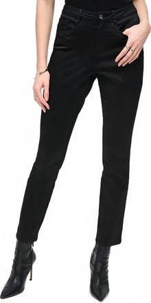 Joseph Ribkoff Catherine Classic Slim Foiled Print Denim Pants In Black