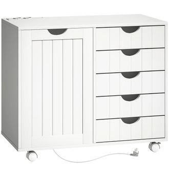 HOMCOM Mueble para impresora 78 x 40 x 65.5 cm blanco