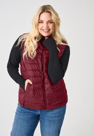 Only Carmakoma Steppweste ONLY CARMAKOMA CARTAHIA LW QUILTED WAISTCOAT OTW, Damen, Gr. XL, cabernet, Web, Obermaterial: 100% Nylon, unifarben, regular fit normal, We