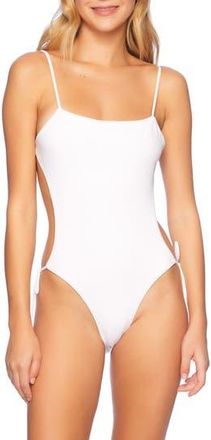 Susana Monaco Tie Back One-Piece Monokini Swimsuit in Sugar at Nordstrom Rack, Size Large