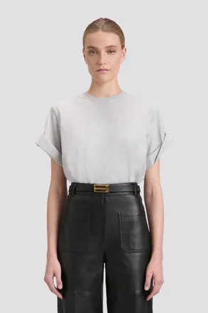 Victoria Beckham Tilly T-Shirt In Grey Marl XS
