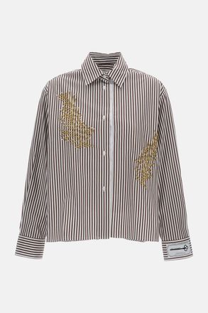 Des_Phemmes Camicia A Righe Con Applicazioni