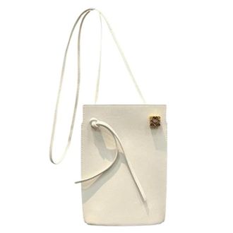 Loewe Pre-owned Cross Body Bags, female, Beige, Size: ONE SIZE Pre-owned Dice Pocket Mini Bucket Bag