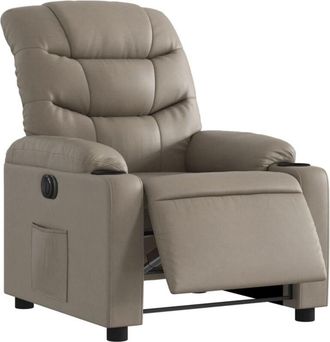 vidaXL Vidaxl - Sill&oacute;n Reclinable El&eacute;ctrico De Cuero Sint&eacute;tico Color Capuchino