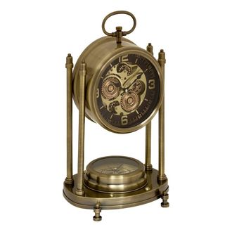 Atmosphera Reloj De Mesa Zac, 22 X 28 Cm, Dorado - Atmosphera Cr&eacute;ateur DInt&eacute;rieur