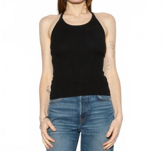 Re/Done Sylvie Halter Top In Black