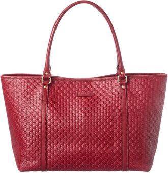 Gucci Red Microguccissima & Leather Joy Shopping Tote (Authentic Pre-Loved)