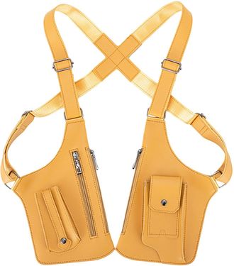 Generic Premium Leather Adjustable Underarm Shoulder Bag - Anti-Theft Unisex Crossbody, Adjustable Strap For Men Women (Yellow)