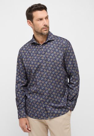 Eterna Langarmhemd ETERNA COMFORT FIT, Herren, Gr. 48, Normalgr&ouml;ssen, dunkelblau, 100% Baumwolle, normal, Manschette, Hemden Langarmhemd, EASY IRON (b&uuml;gellei