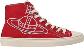 Vivienne Westwood Orb High Top Canvas Sneakers - Heren - Sneakers - Rood - 43 EU - Schoenen
