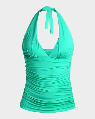 La Blanca Island Goddess Halter Tankini Swim Top