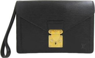Louis Vuitton Tweedehands leren Louis Vuitton tassen - Dames - Vintage Clutch - Zwart - ONE Size - Leer - Vintage
