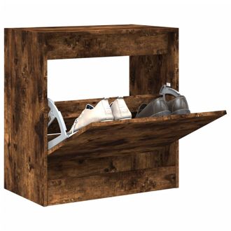 vidaXL Vidaxl - Zapatero De Madera De Ingenier&iacute;a Roble Ahumado 60x34x63,5 Cm
