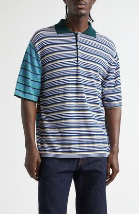 Waste Yarn Project Pico Stripe One of a Kind Polo in White Multi at Nordstrom, Size Medium