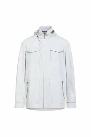 Herno Mens Hooded Pocket Jacket In Natural