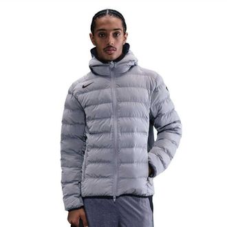 Nike Heren pufferjack met rits en zakken, effen (Deeltje Grijs)